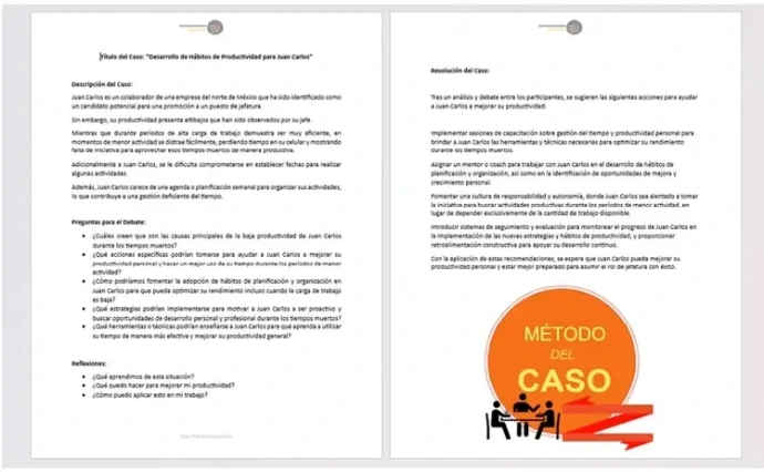 Imagen del informe sobre el método del caso desarrollado para mejorar el liderazgo y darle un mejor desarrollo