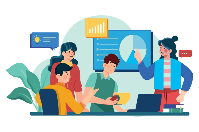 Ilustración de lo que significa colaboración en equipo con Econvalor